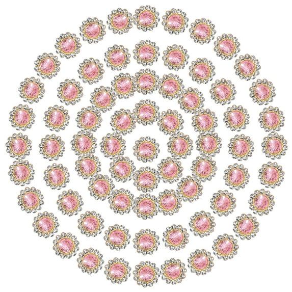 Uxcell Sew on Rhinestones Crystals Sewing Sunflower Flower Claw Rhinestones Crystals Glass Gems Metal Base Pink