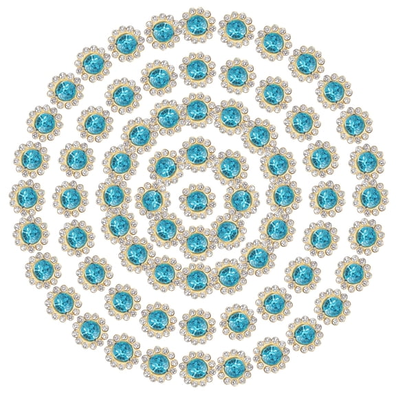 Uxcell Sew on Rhinestones Crystals Sewing Sunflower Flower Claw Rhinestones Crystals Glass Gems Lake Blue