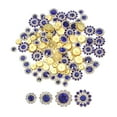 thumbnail image 1 of Uxcell Sew on Rhinestones Crystals, Flower Rhinestones Glass Gems Metal Base for DIY Craft Clothes Decoration Gold/Deep Blue, 1 of 7