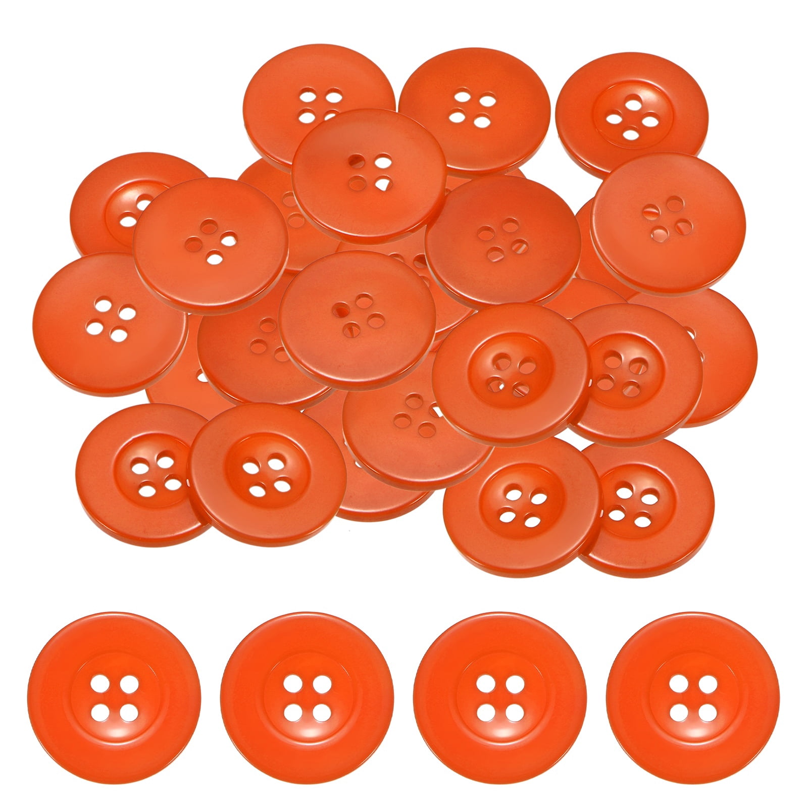 Uxcell Sewing Buttons [50pcs] - 1 Inch/ 25mm 40L Resin Round Flat 4 ...