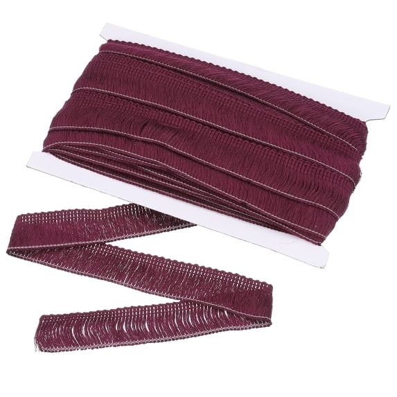 Uxcell Sewing Fringe Trim, 14 Yards 1 Inch Tassel Trim Polyester Fringe Tassel Lace Trim Ribbon for Clothes Accessories DIY Sewing Crafts Decoration, Wine Red