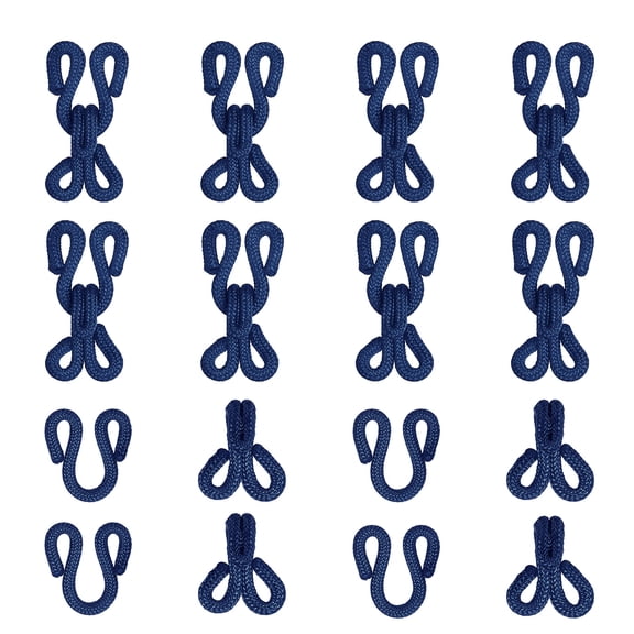 Uxcell Sewing Hooks and Eyes, 23mm Covered Hook Eye Sewing Closure Fasteners Sew on Snaps for Bra Clothing Replacement (10 Pack, Dark Blue)