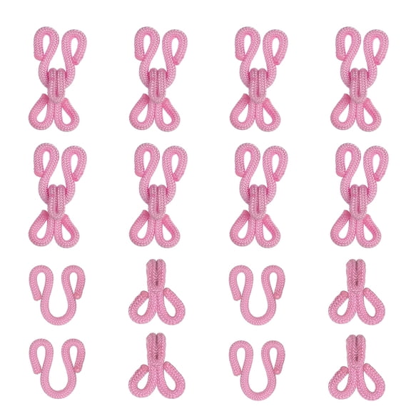 Uxcell Sewing Hooks and Eyes, 23mm Covered Hook Eye Sewing Closure Fasteners Sew on Snaps for Bra Clothing Replacement (10 Pack, Pink)