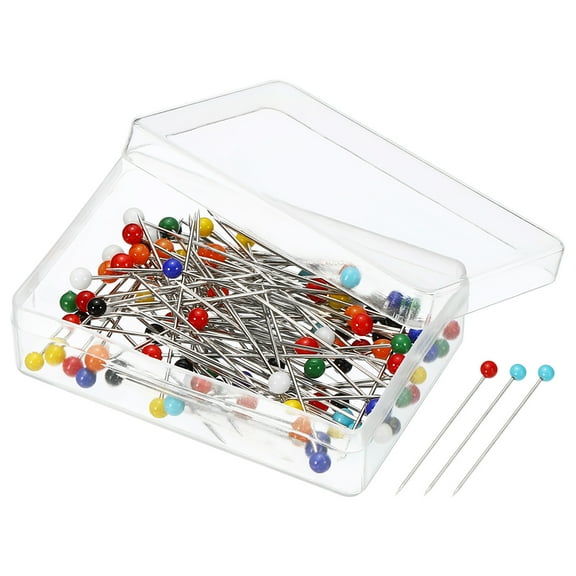 Uxcell Sewing Pins Ball Glass Head Quilting Pin for Dressmaker, Multicolor 100 Set
