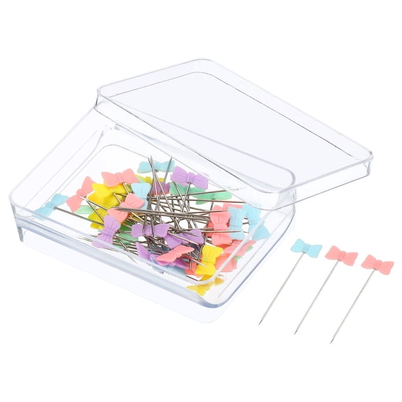 Uxcell Sewing Pins,  Straight Pin with Flat Bow Tie Head, Multicolor, 50Pack