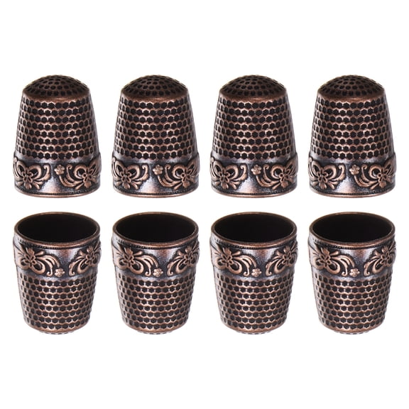 Uxcell Sewing Thimble Copper Sewing Thimble Finger Protector, Red Bronze 8 Pack