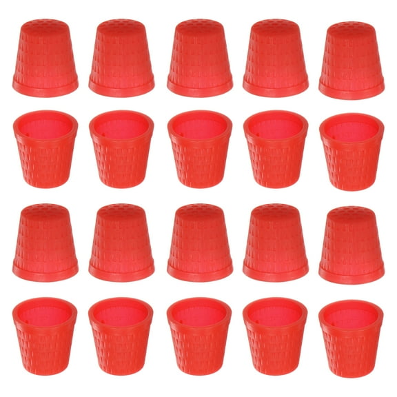 Uxcell Sewing Thimble Plastic Sewing Thimble Finger Protector, Red 100 Pack