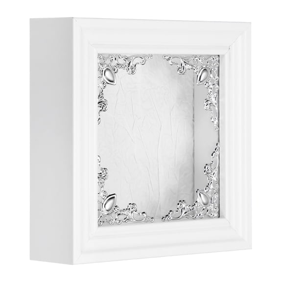 Uxcell Shadow Box Frame, 3.9 x 3.9 Inch Wooden Display Case with Clear Glass Cover Shadow Box Picture Frame Display Case for Photo Memorabilia Ticket Dried Flower Art Craft White