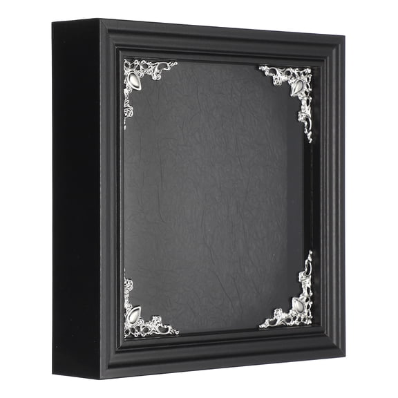 Uxcell Shadow Box Frame, 6 x 6 Inch Wooden Display Case with Clear Glass Cover Shadow Box Picture Frame Display Case for Photo Memorabilia Ticket Dried Flower Art Craft Black
