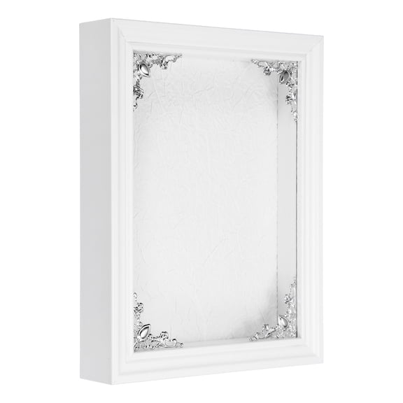 Uxcell Shadow Box Frame, 7.8 x 5.9 Inch Wooden Display Case with Clear Glass Cover Shadow Box Picture Frame Display Case for Photo Memorabilia Ticket Dried Flower Art Craft White