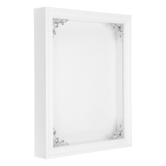 Uxcell Shadow Box Frame, 9.8 x 7.8 Inch Wooden Display Case with Clear Glass Cover Shadow Box Picture Frame Display Case for Photo Memorabilia Ticket Dried Flower Art Craft White
