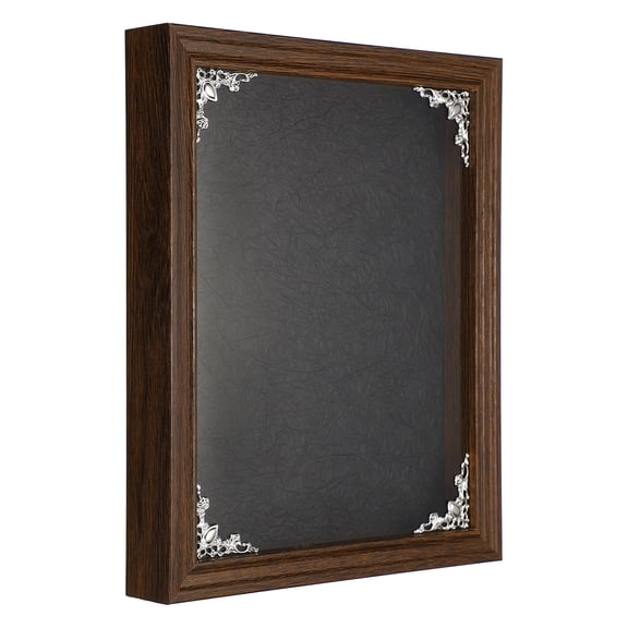Uxcell Shadow Box Frame, 9.8 x 7.8 Inch Wooden Display Case with Clear Glass Cover Shadow Box Picture Frame Display Case for Photo Memorabilia Ticket Dried Flower Art Craft Brown