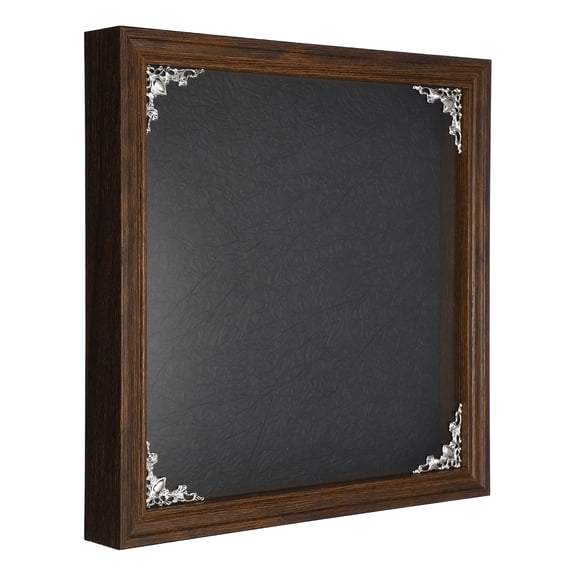 Uxcell Shadow Box Frame, 9.8 x 9.8 Inch Wooden Display Case with Clear Glass Cover Shadow Box Picture Frame Display Case for Photo Memorabilia Ticket Dried Flower Art Craft Brown