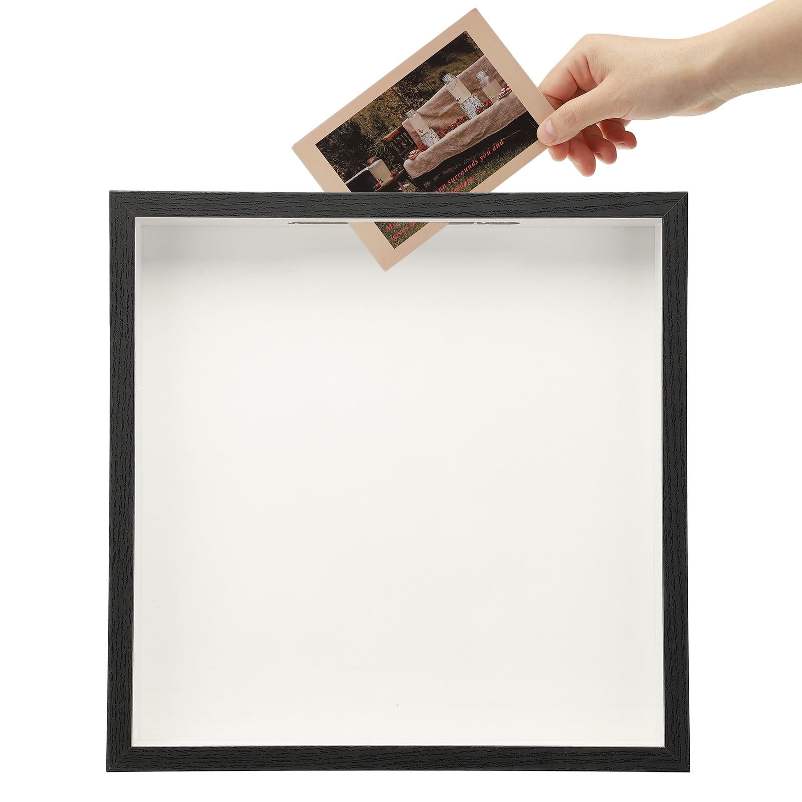 Action Shadow Box Uxcell Shadow Box with Slot, 11.4x11.4 in Top Loading Shadow Boxes ...