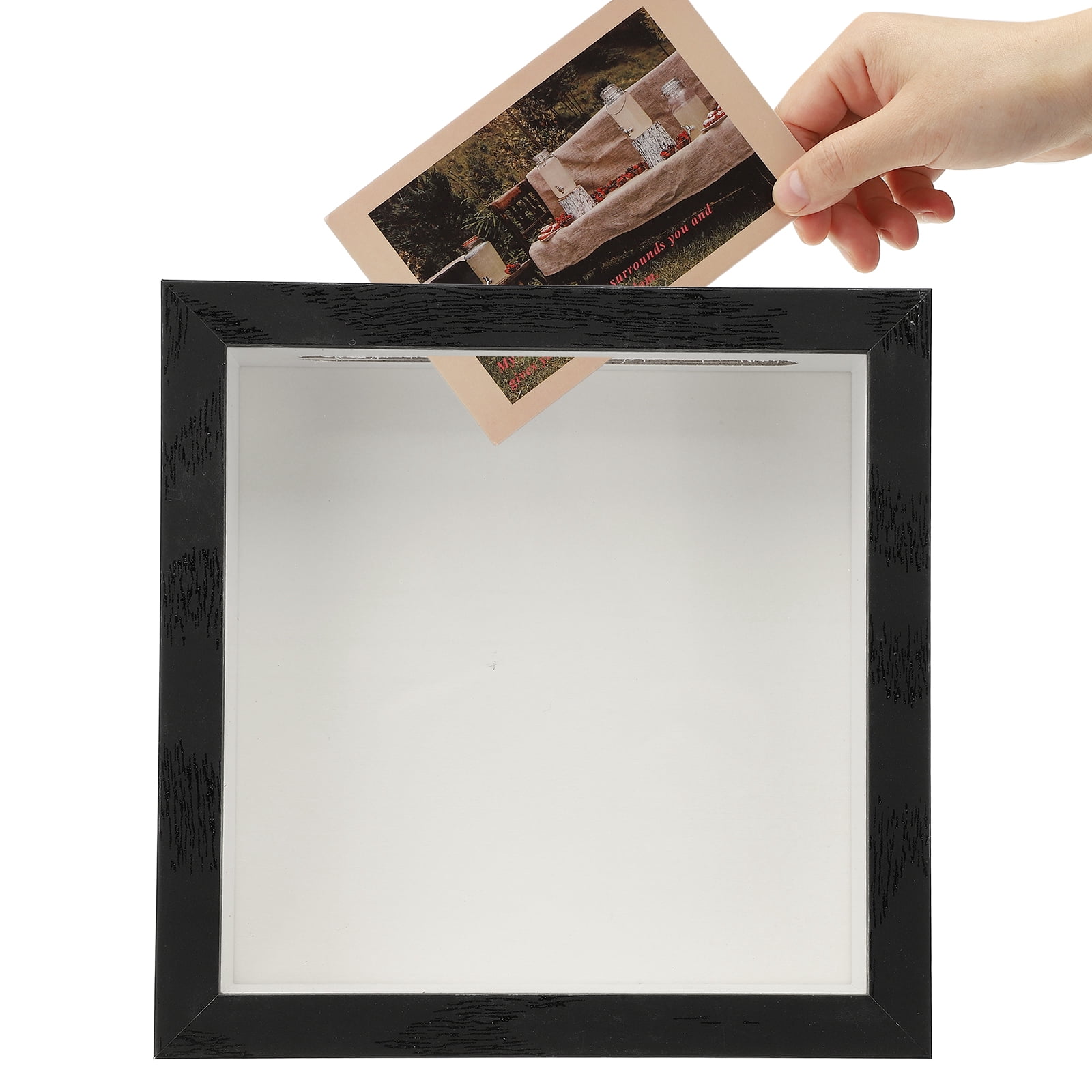 Action Shadow Box Uxcell Shadow Box with Slot, 5.9x5.9 in Top Loading Shadow Boxes Frame ...