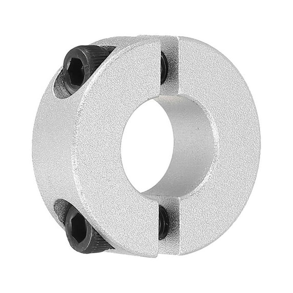 Uxcell Shaft Collar 0.63 Inch Bore Double Split Aluminum Clamping Collar Shaft Collars with Set Screw Silver Tone