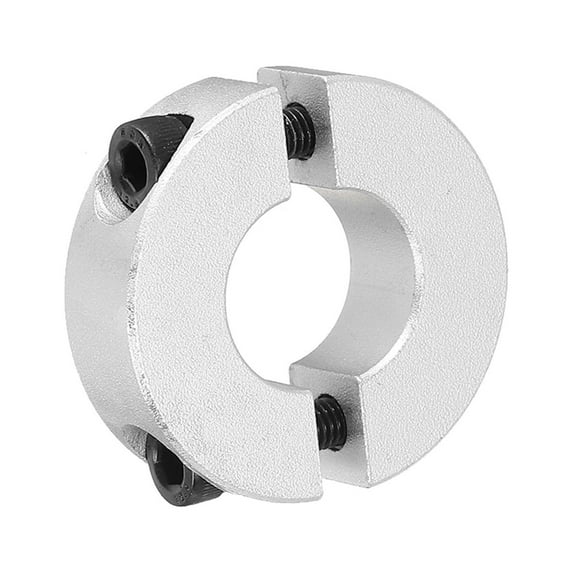 Uxcell Shaft Collar 0.71 Inch Bore Double Split Aluminum Clamping Collar Shaft Collars with Set Screw Silver Tone