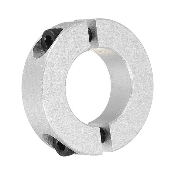 Uxcell Shaft Collar 0.98 Inch Bore Double Split Aluminum Clamping Collar Shaft Collars with Set Screw Silver Tone