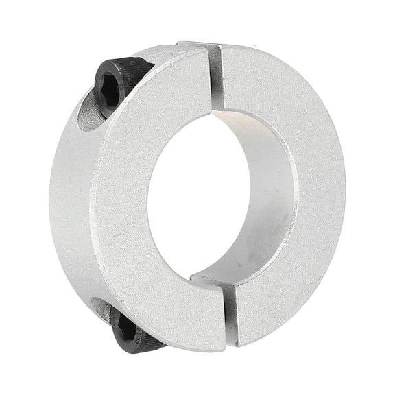 Uxcell Shaft Collar 1.77 Inch Bore Double Split Aluminum Clamping Collar Shaft Collars with Set Screw Silver Tone