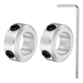 thumbnail image 1 of Uxcell Shaft Collar 12mm/ 1/2 Inch Bore Aluminum Set Screw Style Clamping Collars Hexagon Wrench Silver 2Pcs, 1 of 6