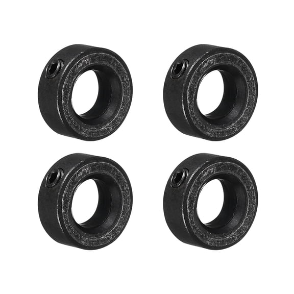 Uxcell Shaft Collar, 25/64" Bore Carbon Steel Set Screw Clamping Collars Black 4 Pack
