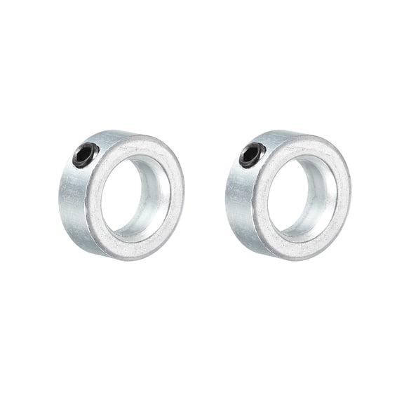 Uxcell Shaft Collar, 9/16" Bore Zinc Plated Carbon Steel Set Screw Clamping Collars Silver Tone 2 Pack