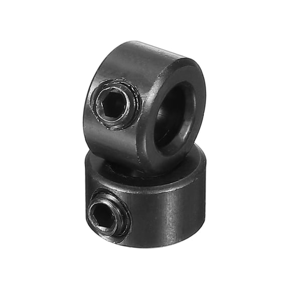Uxcell Shaft Collar, Carbon Steel Zinc Plated Landing Gear Stopper Wheel Collar with M4 Set Screw 1/4"x1/2"x5/16" Black
