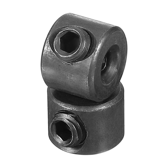 Uxcell Shaft Collar, Carbon Steel Zinc Plated Landing Gear Stopper Wheel Collar with M4 Set Screw 1/8"x3/8"x5/16" Black