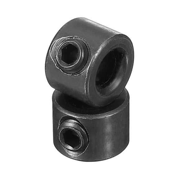 Uxcell Shaft Collar, Carbon Steel Zinc Plated Landing Gear Stopper Wheel Collar with M4 Set Screw 3/16"x1/2"x5/16" Black