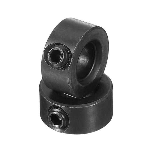 Uxcell Shaft Collar, Carbon Steel Zinc Plated Landing Gear Stopper Wheel Collar with M4 Set Screw 5/16"x5/8"x5/16" Black