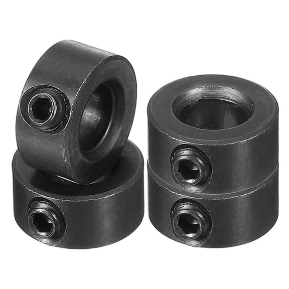 Uxcell Shaft Collar, Carbon Steel Zinc Plated Landing Gear Stopper Wheel Collar with M4 Set Screws 5/16"x5/8"x5/16" Black