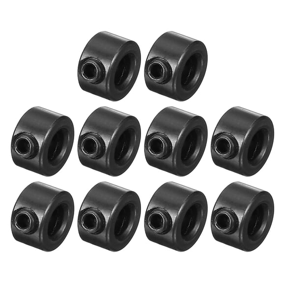 Uxcell Shaft Collar, Carbon Steel Zinc Plated Landing Gear Stopper Wheel Collars with M4 Set Screw 1/4"x1/2"x5/16" Black