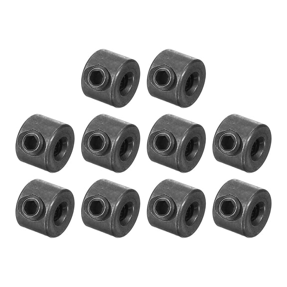 Uxcell Shaft Collar, Carbon Steel Zinc Plated Landing Gear Stopper Wheel Collars with M4 Set Screw 1/8"x3/8"x5/16" Black