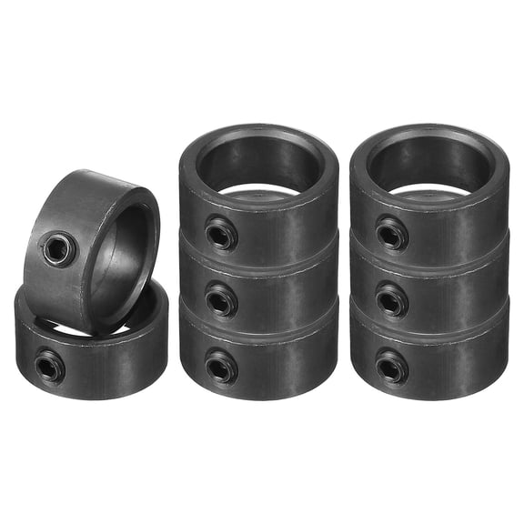 Uxcell Shaft Collar, Carbon Steel Zinc Plated Landing Gear Stopper Wheels Collar with M4 Set Screw 5/8"x7/8"x5/16" Black