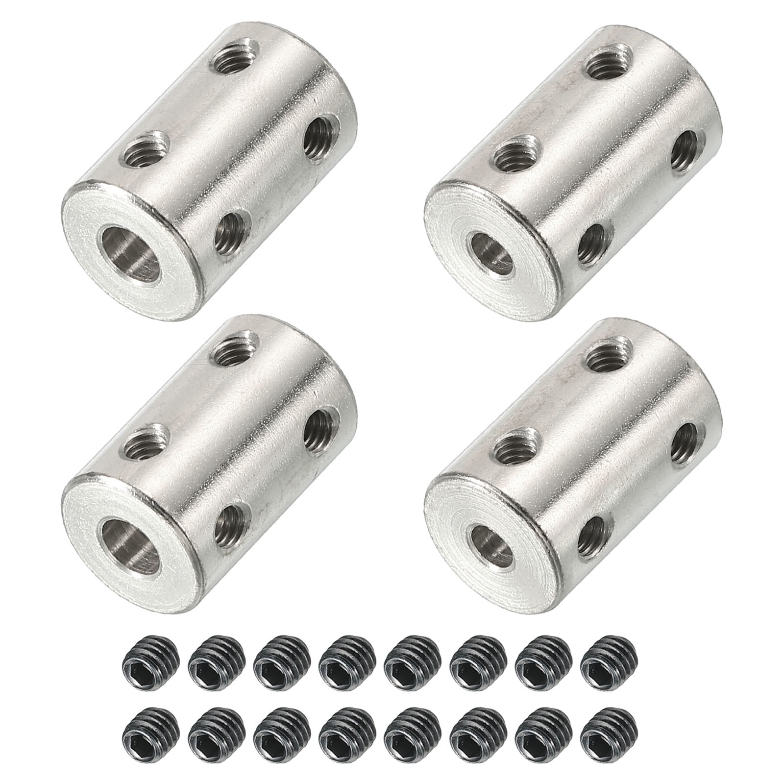 sourcing map 2Stk.4mm bis 8mm Bohrung starre Kupplungsschraube L25XD14 Aluminiumlegierung Wellenkupplungsverbinder Motorzubehör Blau