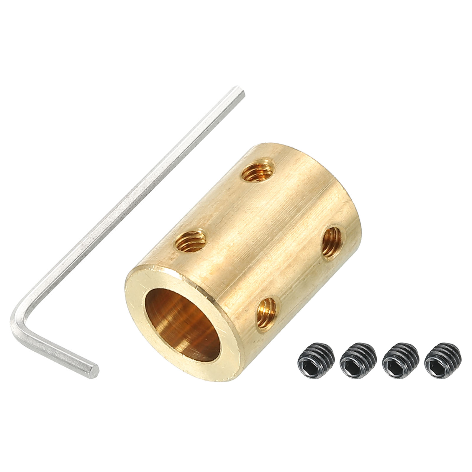 Accouplement Rigide Laiton L22 X D16 - Alésage 6 à 10 Mm - Pour Axe Moteur Et Tige Filetée