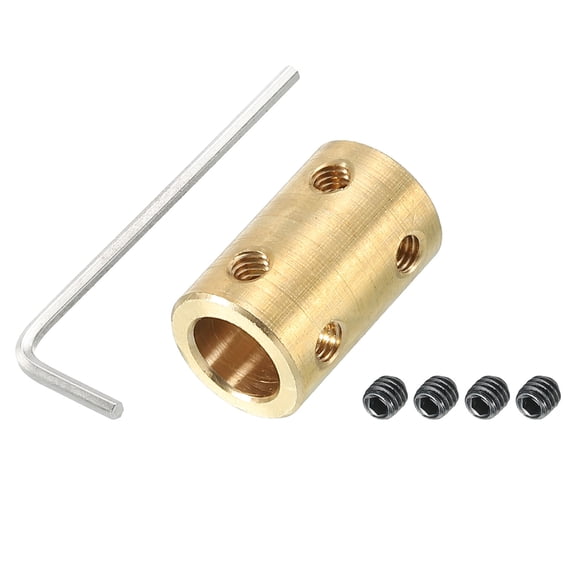 Uxcell Shaft Coupler Connector L22 x D16 8mm to 10mm Bore Rigid Coupling with Screw,Wrench for 3D Printers 1Pack
