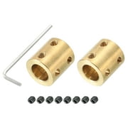 Uxcell Shaft Coupler Connector L22 x D20 12mm to 12mm Bore Brass Rigid Coupling w Screw,Wrench Gold 2Pack