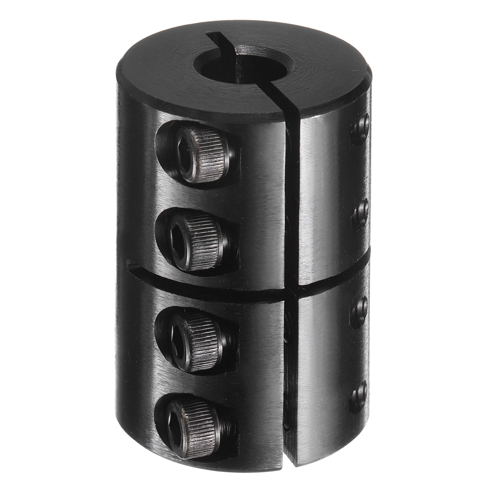 Uxcell Shaft Coupling, 1/2" to 3/8" Bore, 1-1/8" OD, 1-3/4" Length, Black Oxide Plated Rigid Single Split Clamping Coupling with #8-32 x 1/2" Set Screws for 3D Printers Motor Wheel
