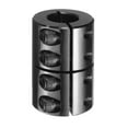 thumbnail image 1 of Uxcell Shaft Coupling, 3/4" to 3/4" Bore, 1-1/2" OD, 2-1/4" Length, Black Oxide Rigid Single Split Clamping Coupling with 1/4"-28 x 5/8" Set Screws for 3D Printers Motor Wheel, 1 of 6