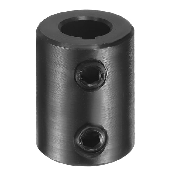 Uxcell Shaft Coupling, 3/8" Bore 3/4" OD 1" Length Black Oxide Plated Steel Rigid Coupling for 3D Printers Motor Wheel(2 Set Screws)