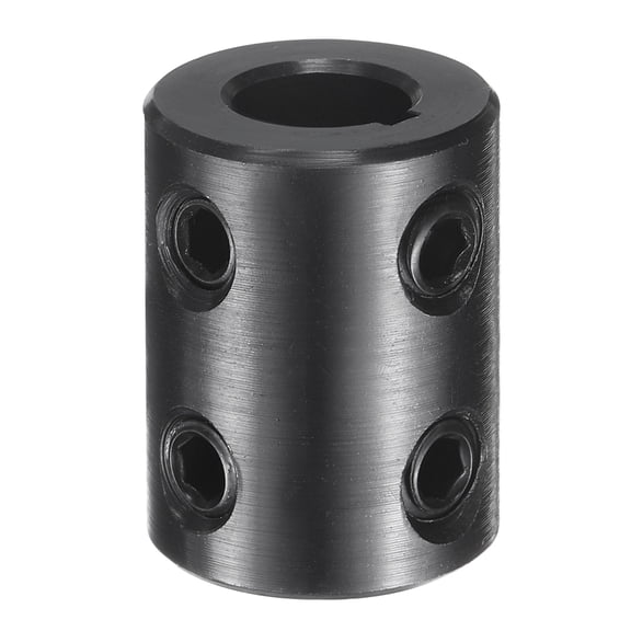Uxcell Shaft Coupling, 3/8" Bore 3/4" OD 1" Length Black Oxide Plated Steel Rigid Coupling for 3D Printers Motor Wheel(4 Set Screws)