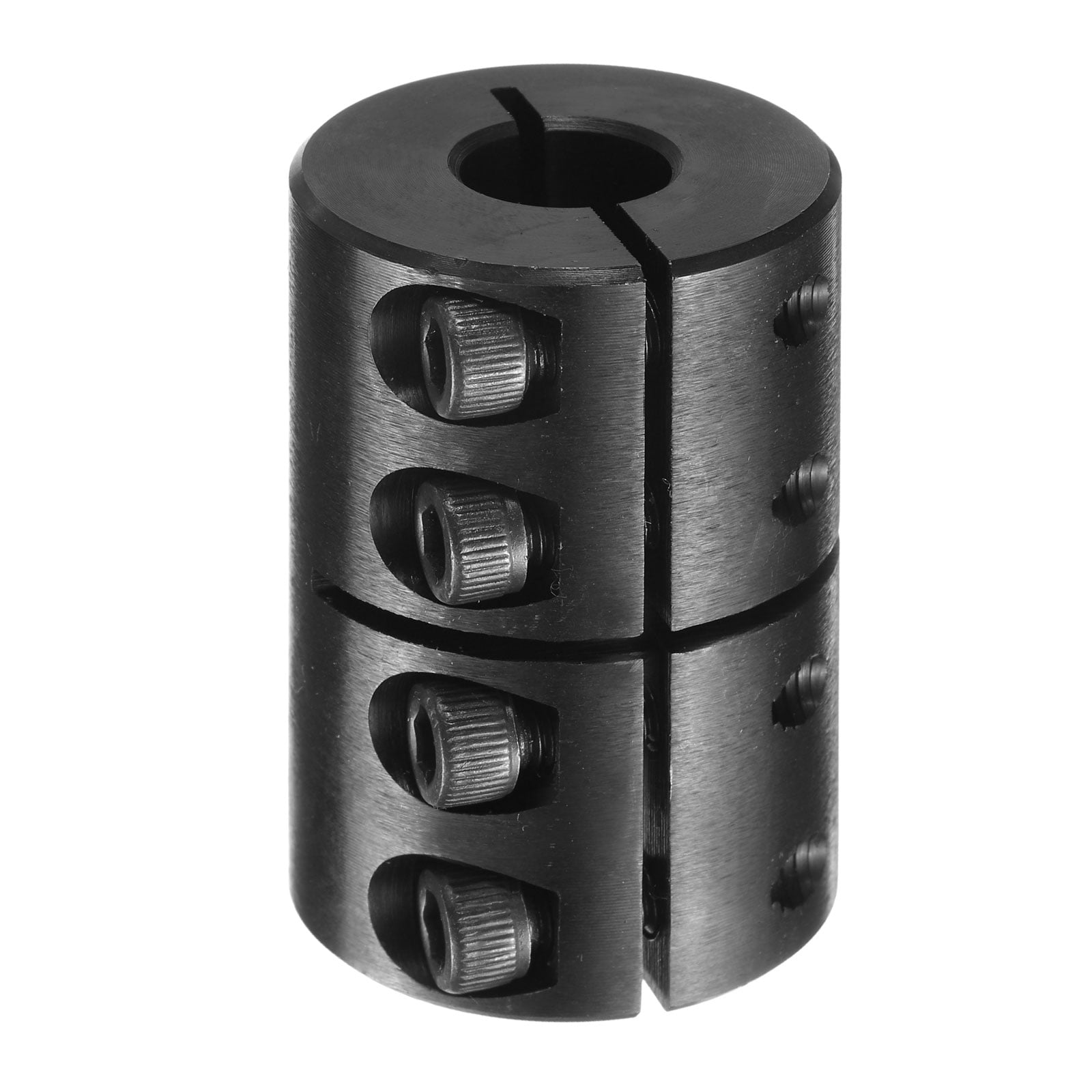 Uxcell Shaft Coupling, 5/8" to 1/2" Bore, 1-5/16" OD, 2" Length, Black Oxide Plated Rigid Single Split Clamping Coupling with #10-32 x 1/2" Set Screws for 3D Printers Motor Wheel
