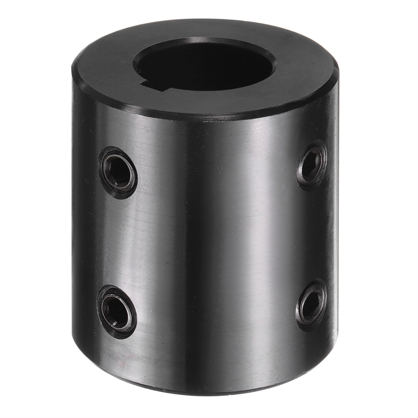 Uxcell Shaft Coupling, 7/8" Bore 1-3/4" OD 2" Length Black Oxide Plated Steel Rigid Coupling for 3D Printers Motor Wheel(4 Set Screws)