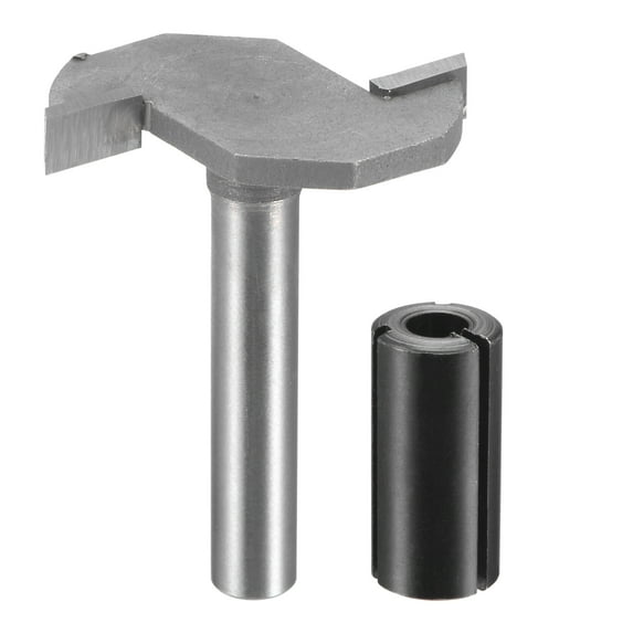 Uxcell Shank Cut Depth Flute Carbide T Slot Router Bit with Router Collet Adapter 1/4" x 5/32"