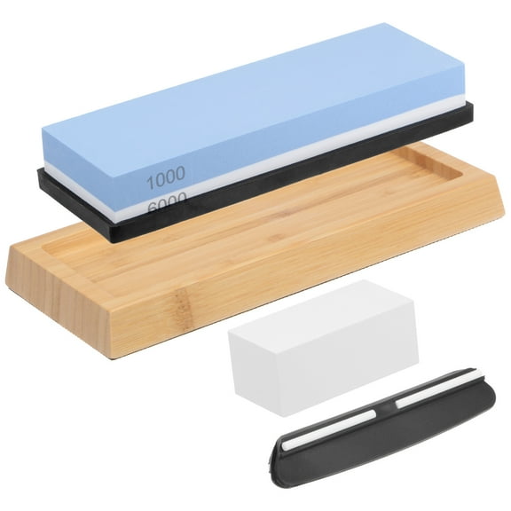 Uxcell Sharpening Stone Set 1000/6000 Grit Whetstone with Accessories, 1 Set(5packs)