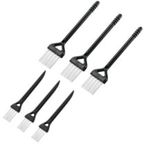 Uxcell Shaver Cleaning Brush with Black Handle White Nylon Bristles 2 Sizes, 6 Counts