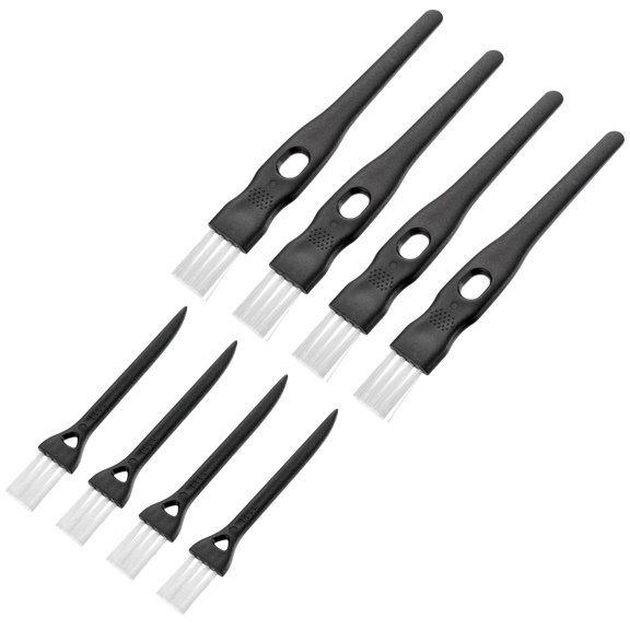 Uxcell Shaver Cleaning Brush with Black Handle White Nylon Bristles 2 Sizes, 8 Counts