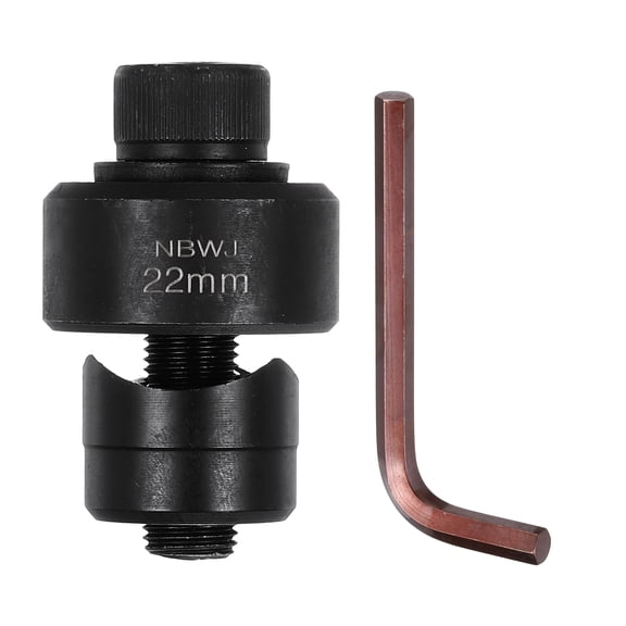 Uxcell Sheet Metal Hole Punch 22 Metric Bearing Steel Circle Hole Puncher Set Knockout Punch Die Cutter Tool with Hex Head Screw Hex Wrench for Stainless Steel Sink Copper Plate