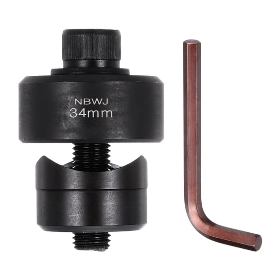 Uxcell Sheet Metal Hole Punch 34 Metric Bearing Steel Circle Hole Puncher Set Knockout Punch Die Cutter Tool with Hex Head Screw Hex Wrench for Stainless Steel Sink Copper Plate